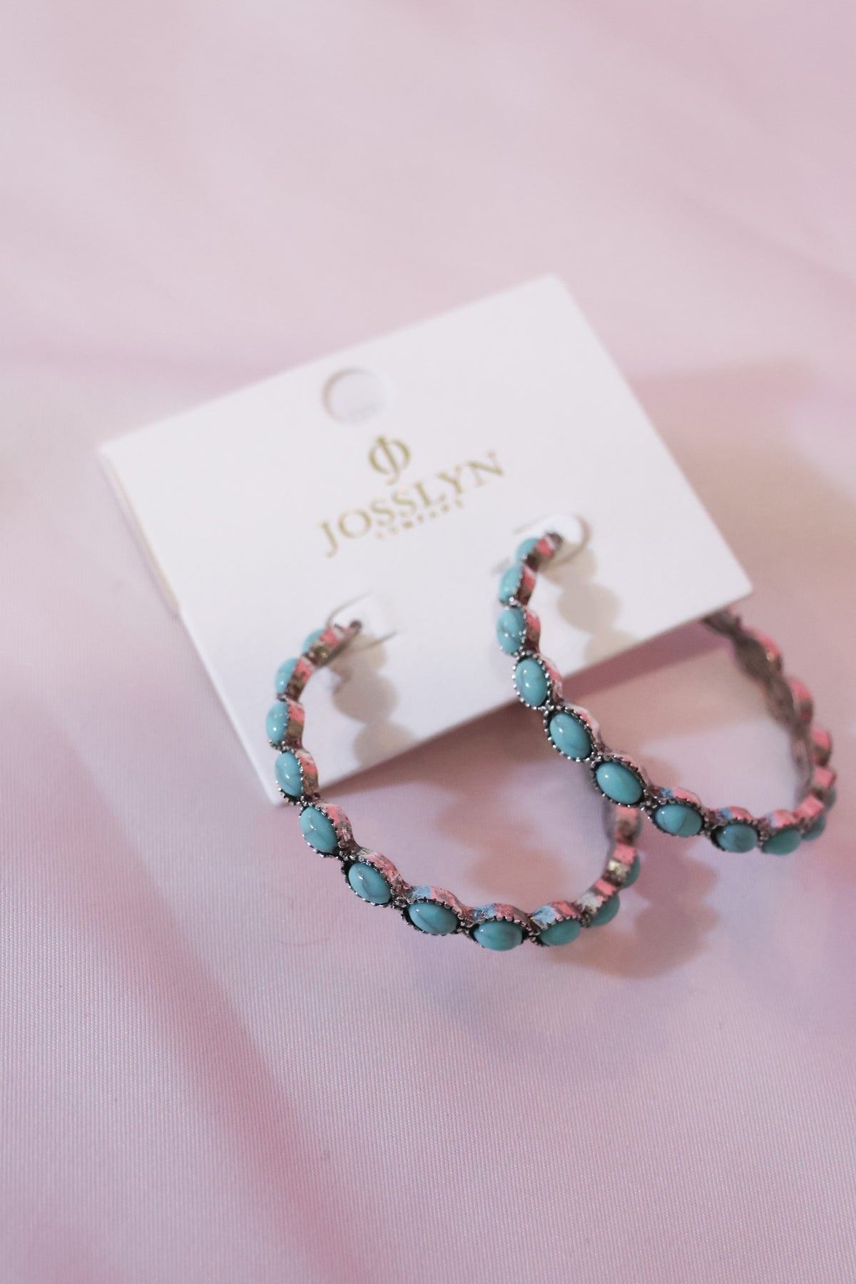 Western Turquoise Hoop Earrings